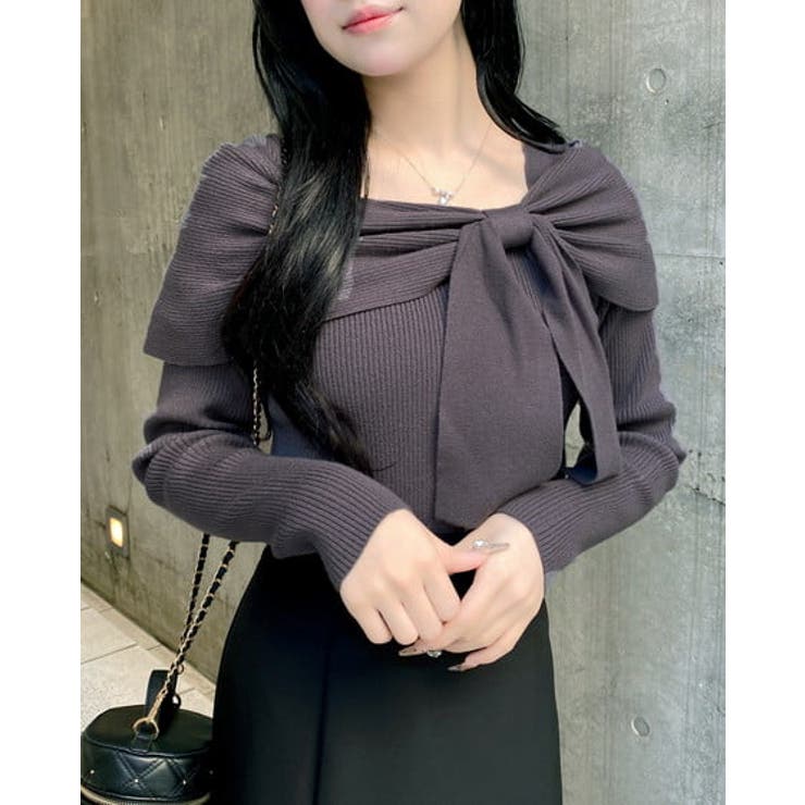 チャコールグレー | 12G 2WAYオフショルニット | INGNI 