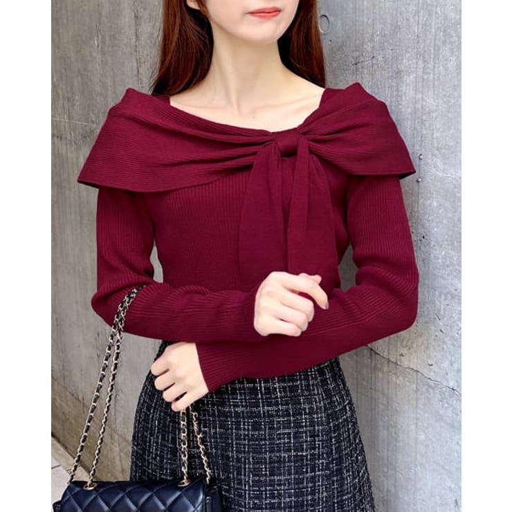 ボルドー | 12G 2WAYオフショルニット | INGNI 