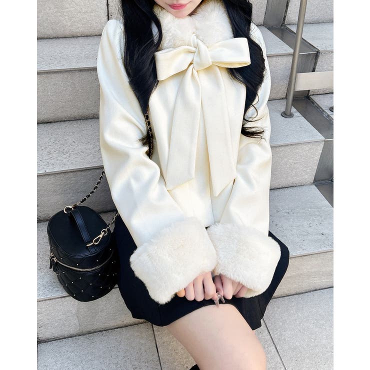 マルチWAY BIGリボンショート丈コート[品番：INGW0011299]｜INGNI