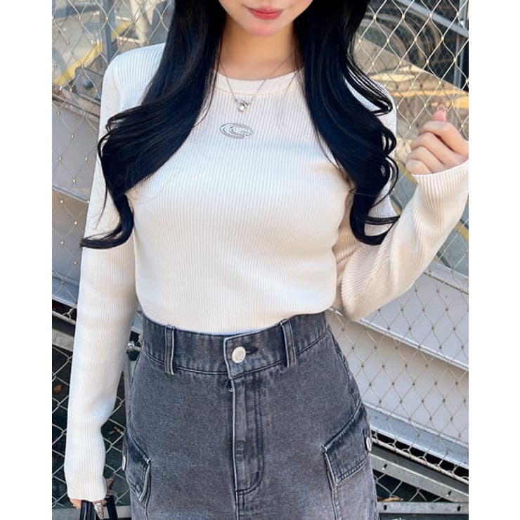 12Gメタルプリントリブニット | INGNI  | 詳細画像10 