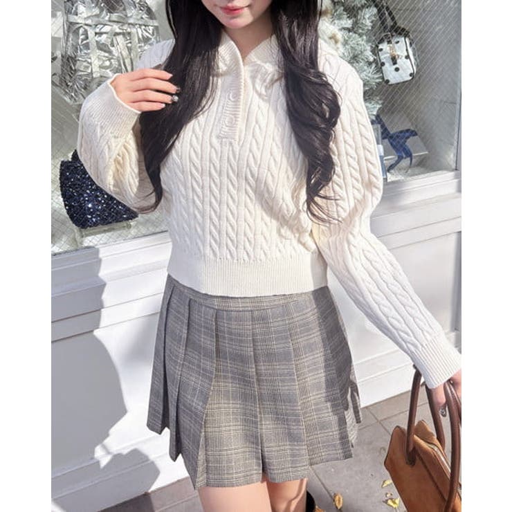 7Gケーブルヘンリーネックニットパーカー | INGNI  | 詳細画像6 