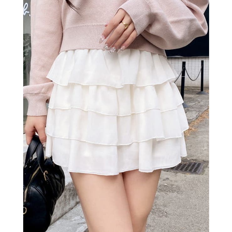 オフホワイト | シアーフリルミニスカパン | INGNI 