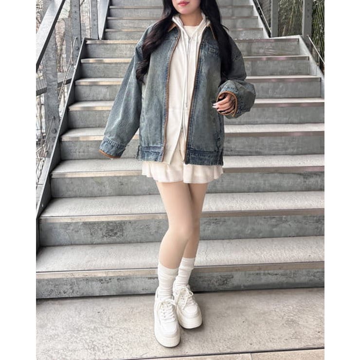 衿異素材FZIPデニムジャケット | INGNI  | 詳細画像9 