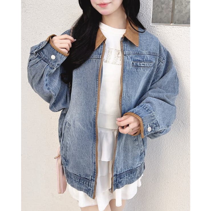 衿異素材FZIPデニムジャケット | INGNI  | 詳細画像7 