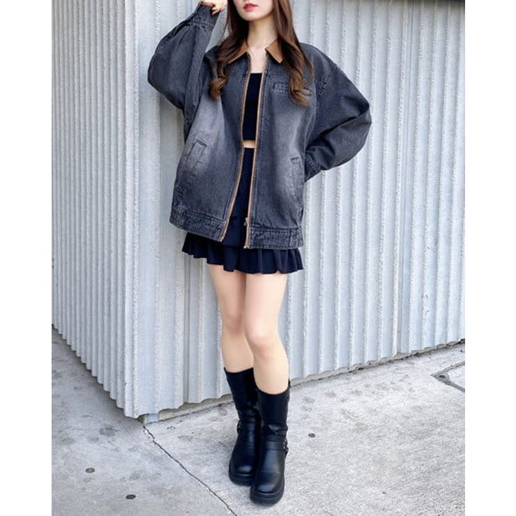 衿異素材FZIPデニムジャケット | INGNI  | 詳細画像8 