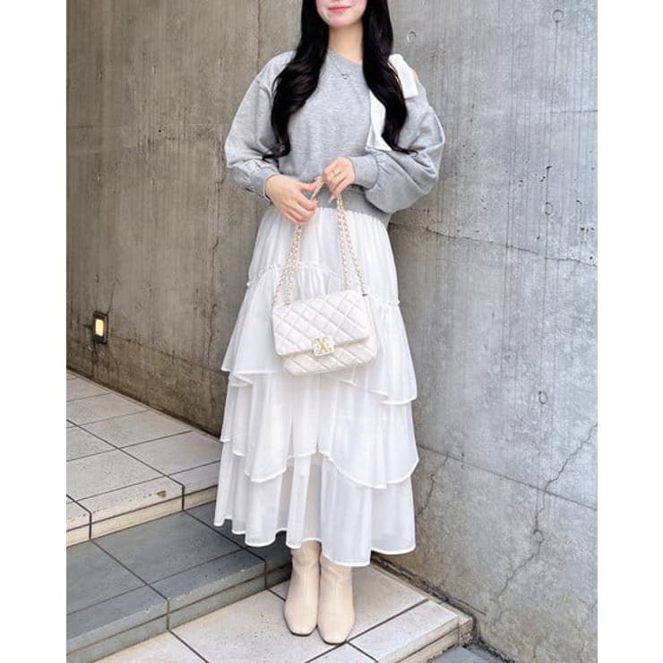 裏毛肩リボン胸ロゴワンショルTOPs | INGNI  | 詳細画像8 