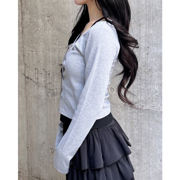 キャミレイヤード風リブレースアップTOPs | INGNI  | 詳細画像5 