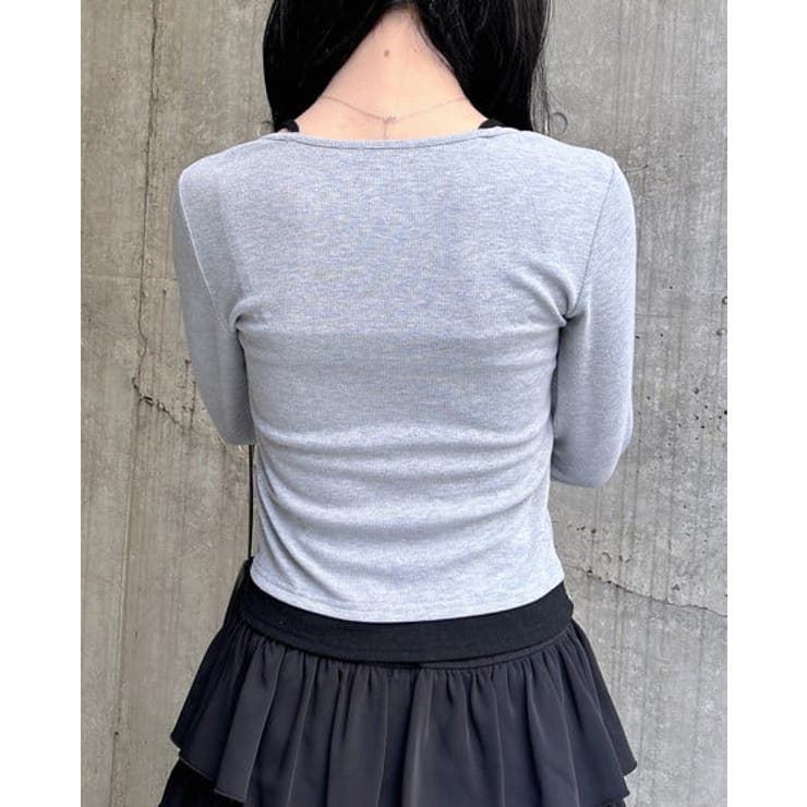 キャミレイヤード風リブレースアップTOPs | INGNI  | 詳細画像4 