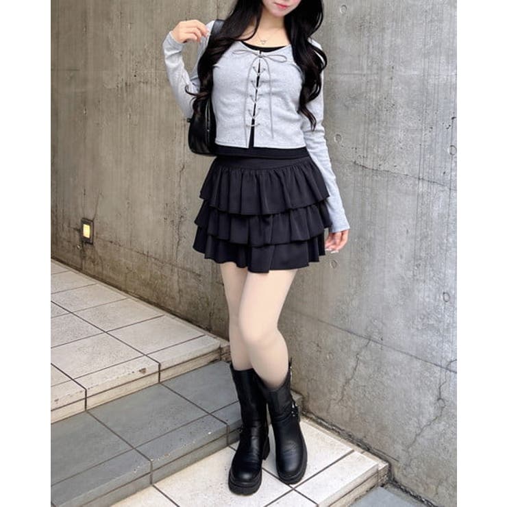 キャミレイヤード風リブレースアップTOPs | INGNI  | 詳細画像2 