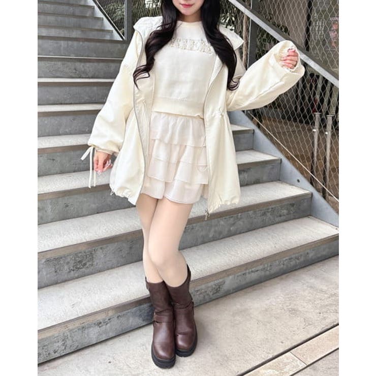 ミドル丈袖リボン2WAYマンパー | INGNI  | 詳細画像9 