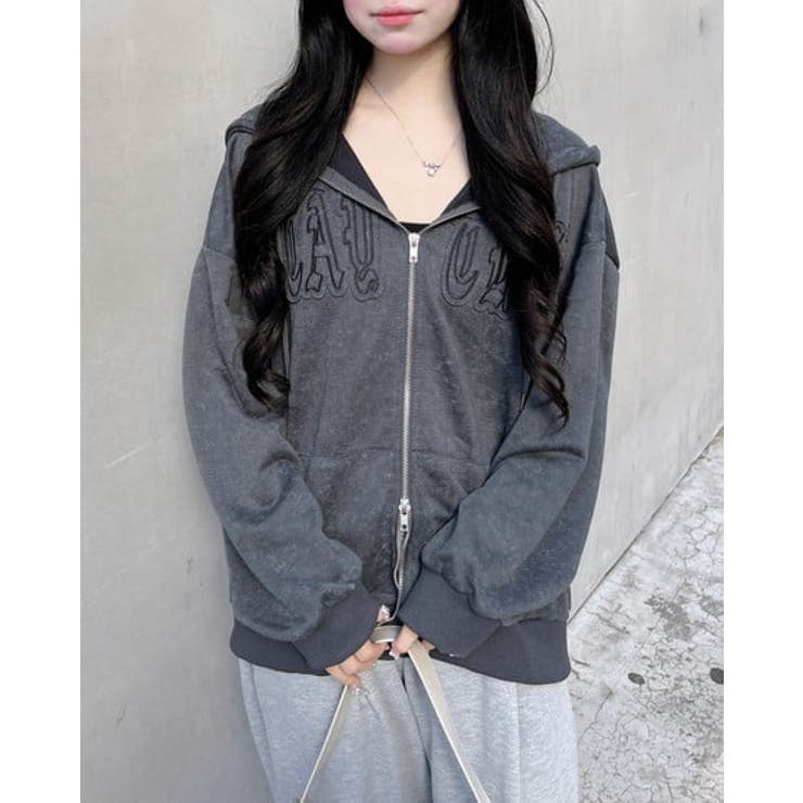 ムラ染め貼付ロゴZIPパーカー | INGNI  | 詳細画像10 