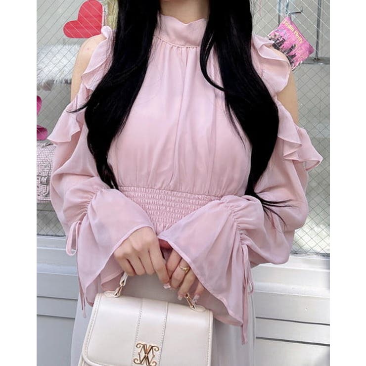 ピンクベージュ | 2Wayリボン肩あきフリルBL | INGNI 