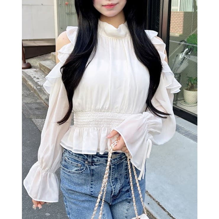 オフホワイト | 2Wayリボン肩あきフリルBL | INGNI 