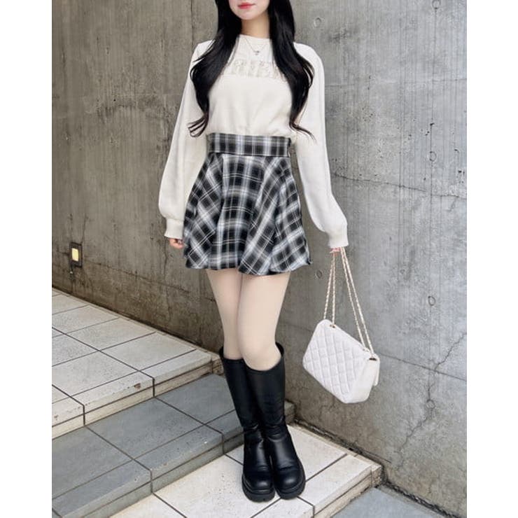 Backリボンチェック柄フレアスカパン | INGNI  | 詳細画像7 