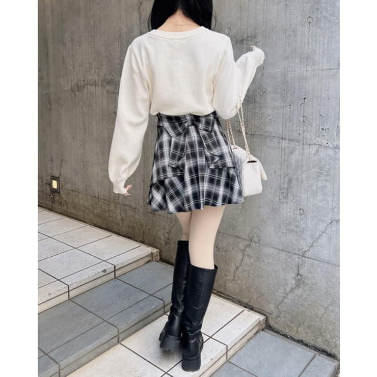 Backリボンチェック柄フレアスカパン | INGNI  | 詳細画像6 