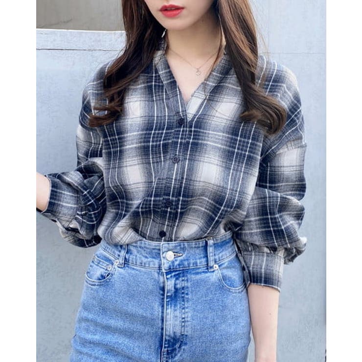 オフコン/チェック | BackレースUPチェック柄裾タックSH | INGNI 