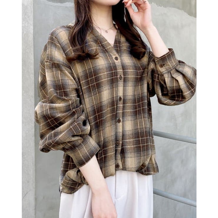 ベージュ/チェック | BackレースUPチェック柄裾タックSH | INGNI 