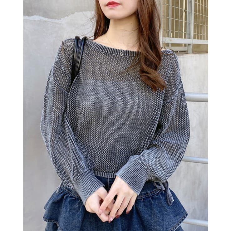 クロ | 7Gウォッシュドロストメッシュニット | INGNI 