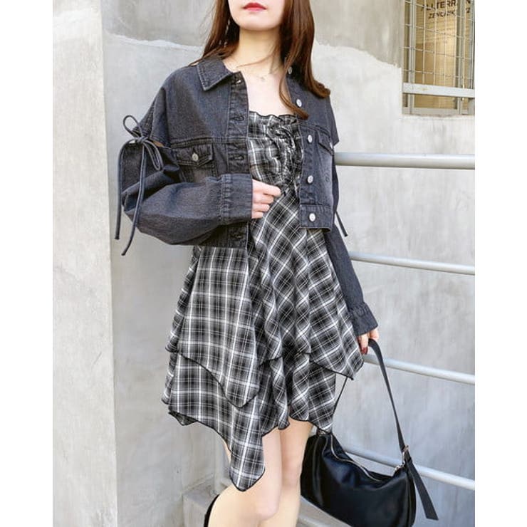 チェック柄イレヘムミニキャミワンピ | INGNI  | 詳細画像2 