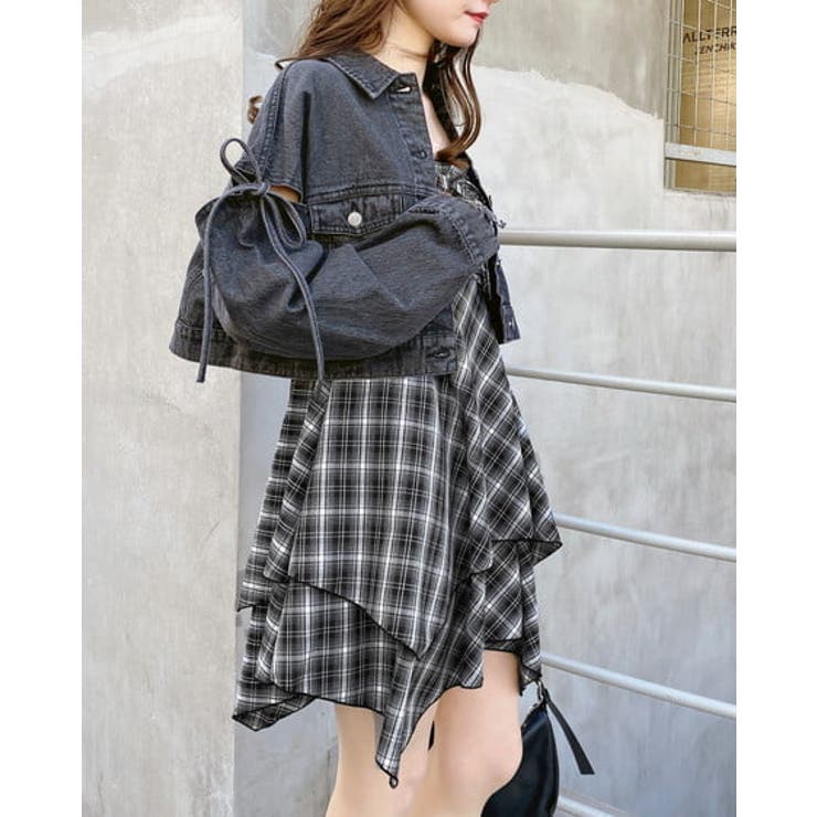 チェック柄イレヘムミニキャミワンピ | INGNI  | 詳細画像3 