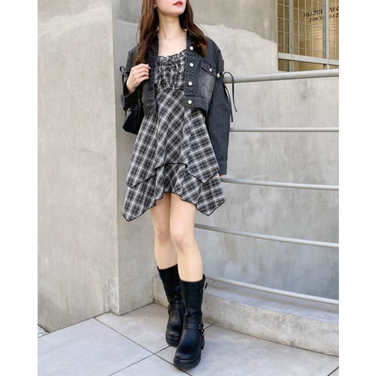 チェック柄イレヘムミニキャミワンピ | INGNI  | 詳細画像5 