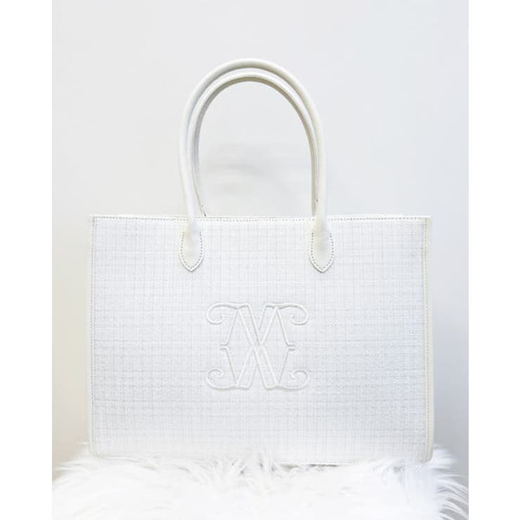 オフホワイト/オフホワイト | ツイードロゴトートバッグ | INGNI 