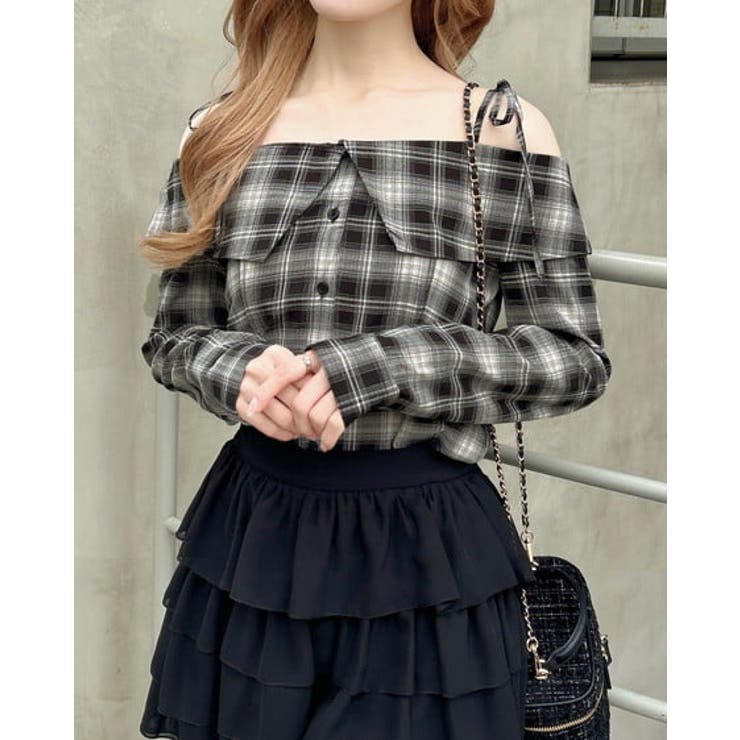 クロ/チェック | オフショルチェックシャツ | INGNI 