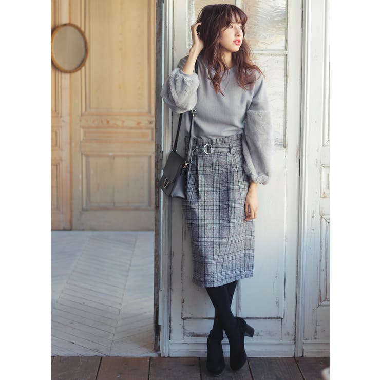 S 共ベルト付グレンチェックナロー Sk 品番 Ingw Ingni イング のレディースファッション通販 Shoplist ショップリスト