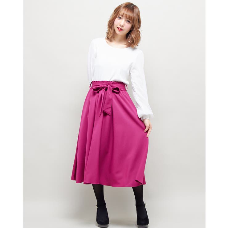 17秋冬 サッシュ付trシャーリングミディ Sk 品番 Ingw Ingni イング のレディースファッション通販 Shoplist ショップリスト