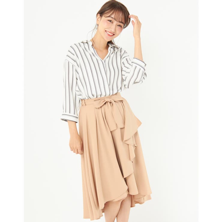 2758　2760　3196　　 まとめ商品 裾タックトロミスキッパー7分袖／シャツ｜INGNI(イング) 公式