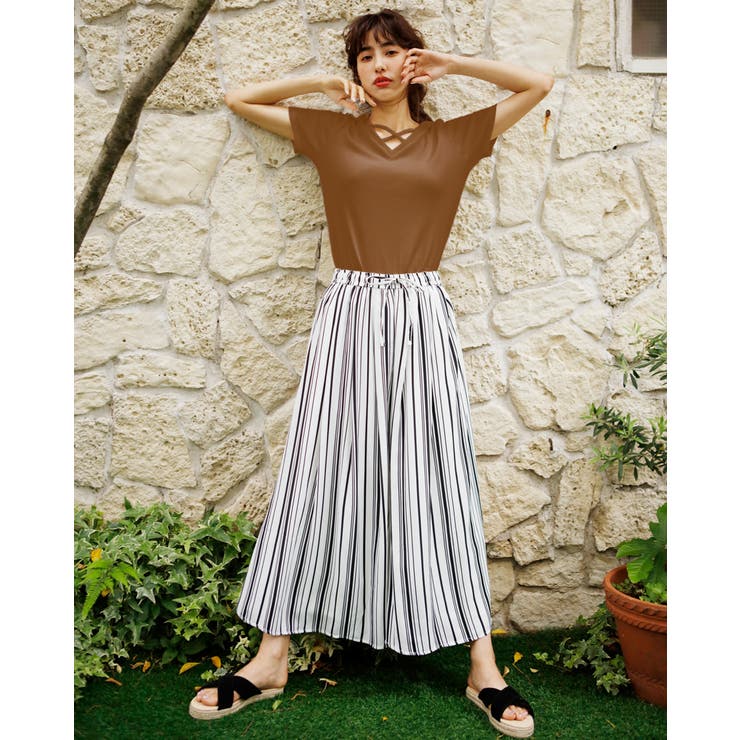 リブフロントクロス／Vネックトップス[品番：INGW0002854]｜INGNI