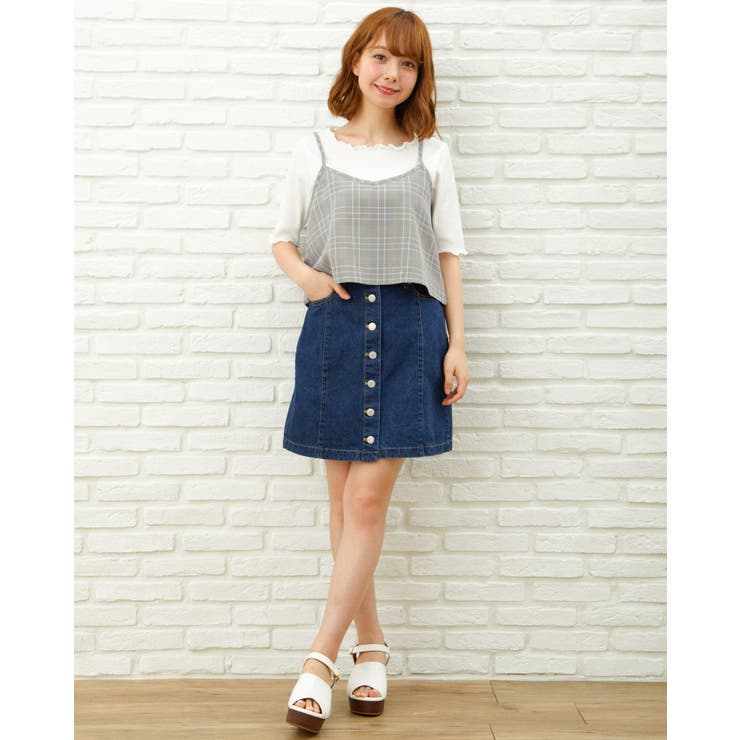 シャツセットチェックキャミop evelyn An MILLE シャツセットチェックキャミOP - メルカリ