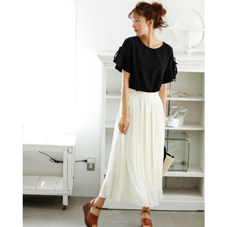 シフォン楊柳／ロングスカート[品番：INGW0002993]｜INGNI （イング