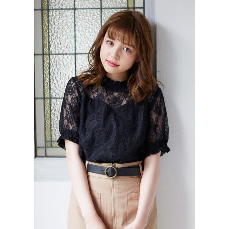 ハイネックレース／トップス[品番：INGW0003483]｜INGNI