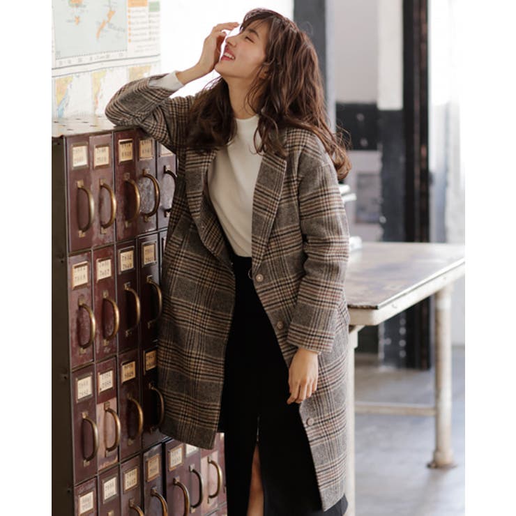 チェック柄BIGチェスターCT[品番：INGW0004518]｜INGNI （イング）の