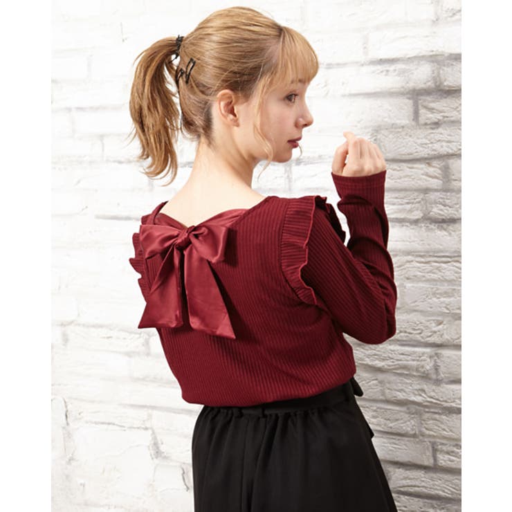 -さん専用✴︎ 肩フリルBACKリボン長袖TOPS[品番：INGW0005295]｜INGNI （イング