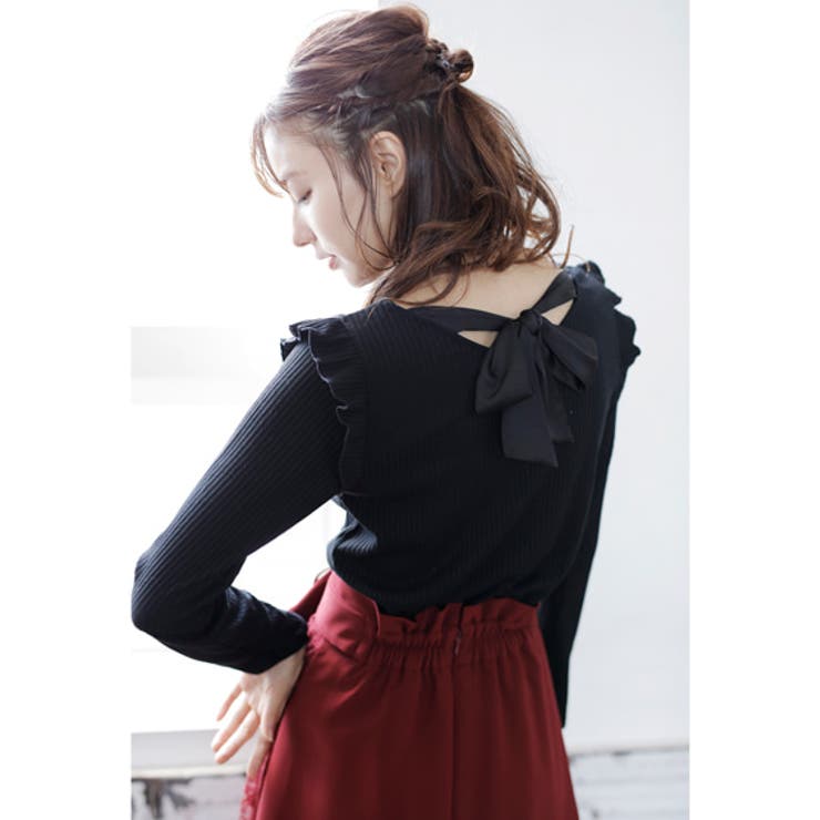 専用のお部屋 肩フリルBACKリボン長袖TOPS[品番：INGW0005295]｜INGNI