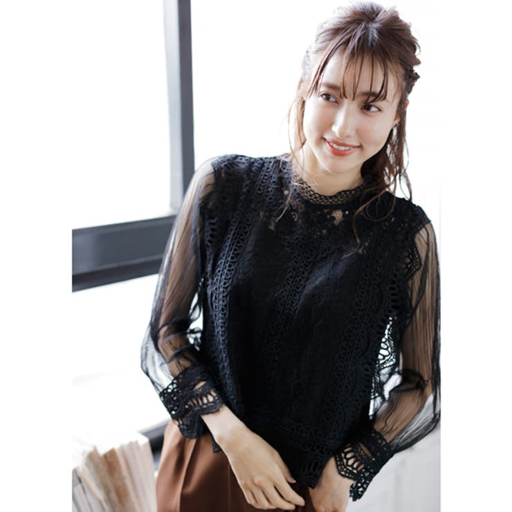 お値下げ☆ENRICODOMANI☆ ブラック レース長袖トップス 長袖レースインナートップス | ドレスプラス(DRESS+) | マルイウェブ