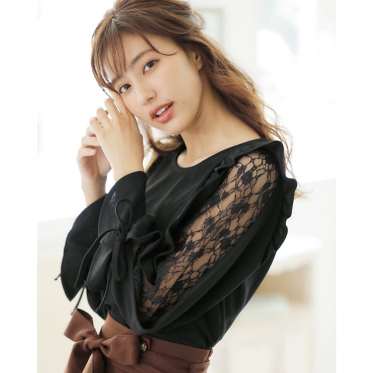 ysページ ナシポン肩フリル袖われレース長袖[品番：INGW0005492]｜INGNI