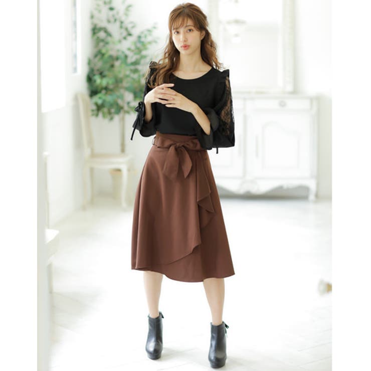 ナシポン肩フリル袖われレース長袖[品番：INGW0005492]｜INGNI