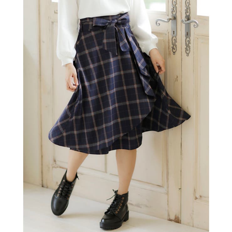 【まり】Sister Jane タータンチェック柄ラッフルスカート チェック柄ラッフルミディ/SK[品番：INGW0005437]｜INGNI