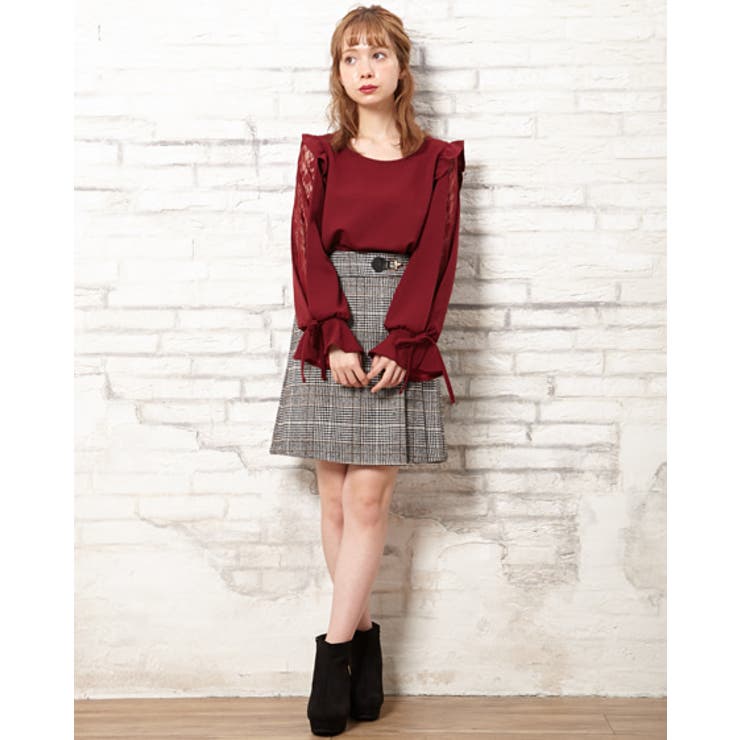 ナシポン肩フリル袖われレース長袖[品番：INGW0005492]｜INGNI