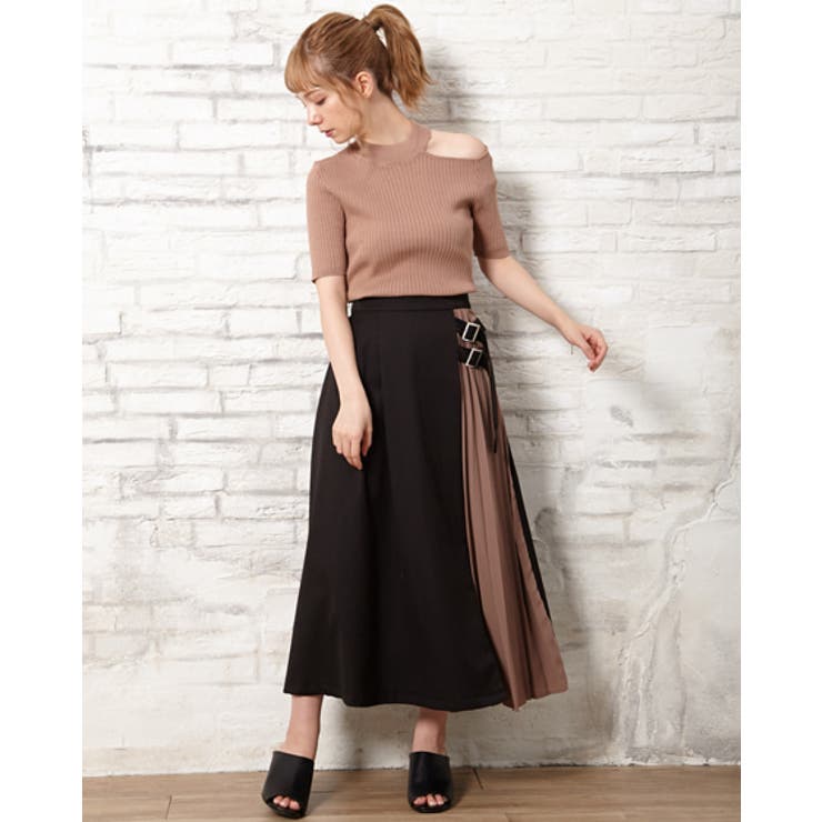 サイドベルトプリーツ切替/SK[品番：INGW0005307]｜INGNI