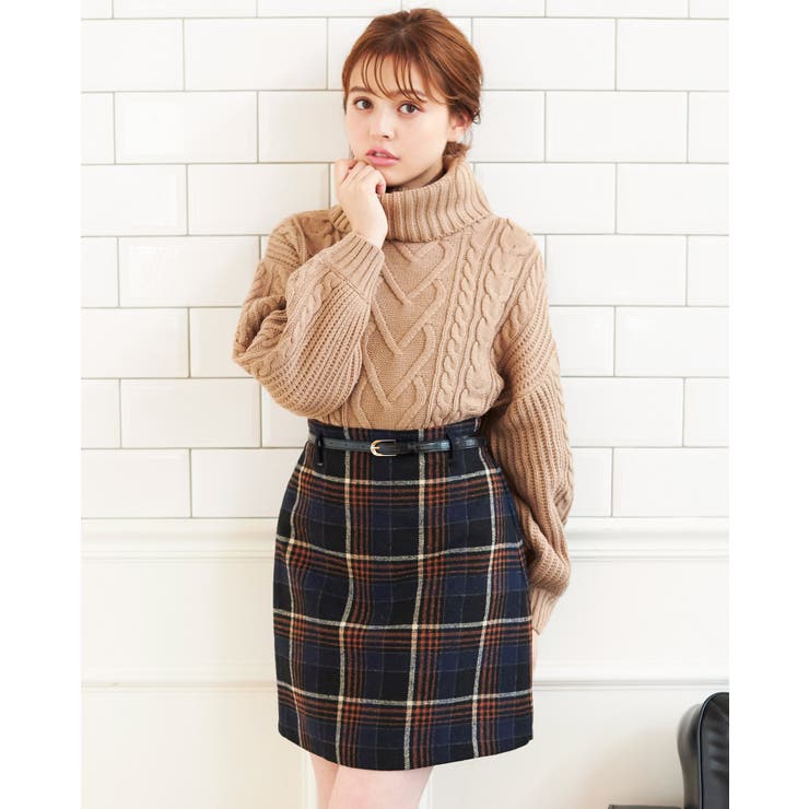 ベルト付きチェック柄台形/SK[品番：INGW0005534]｜INGNI （イング