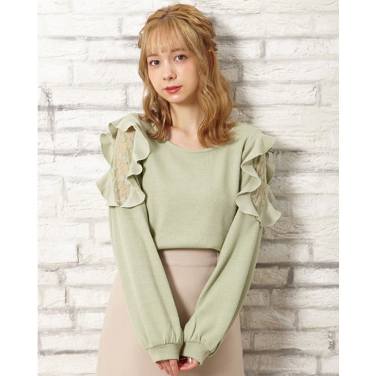 NEWサカリバ袖レースフリルトップス[品番：INGW0005582]｜INGNI