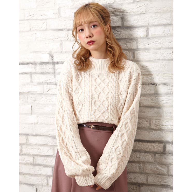 3gパール付きケーブルニット 品番 Ingw Ingni イング のレディースファッション通販 Shoplist ショップリスト