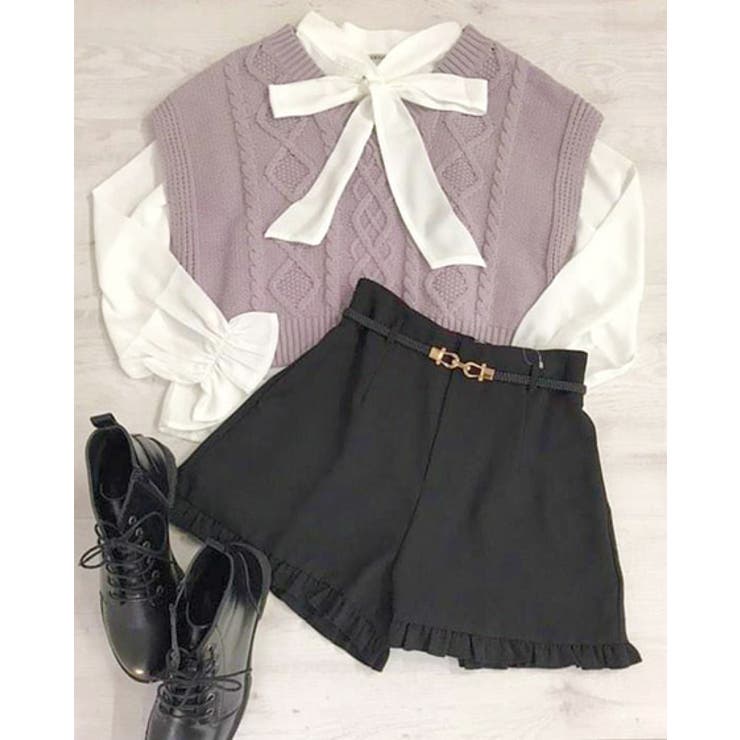 3Gケーブルニットベスト＆ボウタイブラウスSET | INGNI  | 詳細画像39 