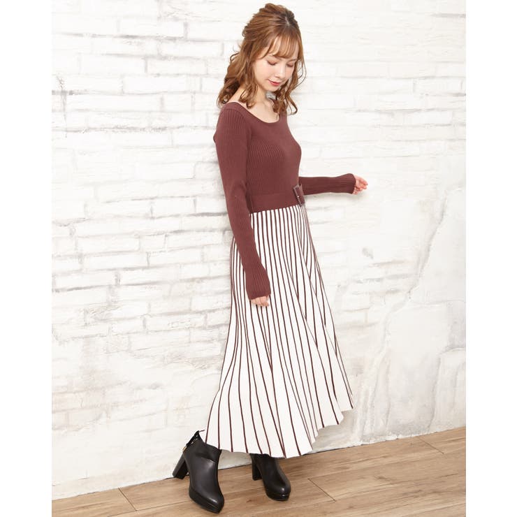 ベルト付プリーツニットワンピース 品番 Ingw Ingni イング のレディースファッション通販 毎日送料無料 Shoplist ショップリスト