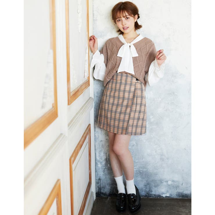 3Gケーブルニットベスト＆ボウタイブラウスSET | INGNI  | 詳細画像35 