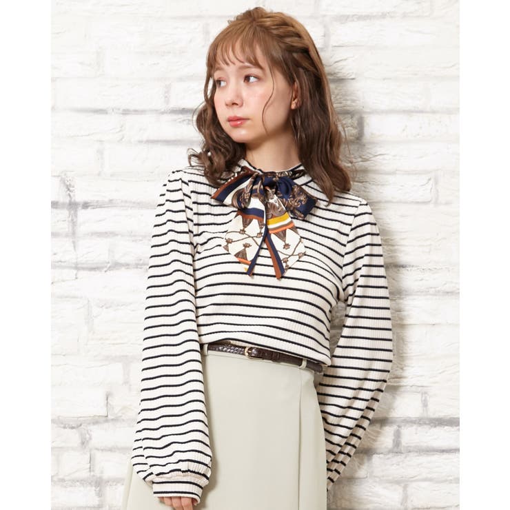 カバーリングリブスカーフ付トップス[品番：INGW0005807]｜INGNI  （イング）のレディースファッション通販｜SHOPLIST（ショップリスト）